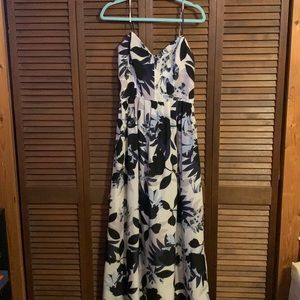 Blue floral maxi dress